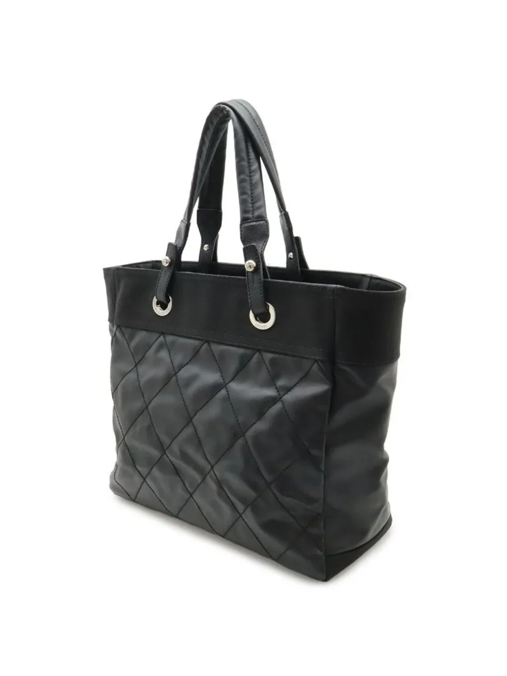 Chanel Paris Biarritz Tote MM Black Silver